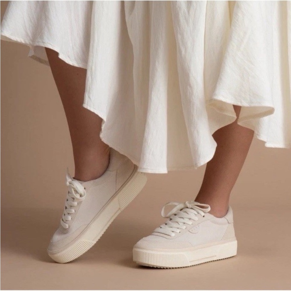 Reef Lay Day Lift Leather Boho Platform Casual Sneakers Beige Cream New Size 8.5 - Picture 16 of 16